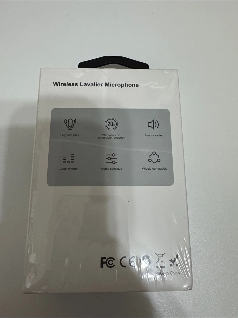 Wireless Lavalier Microphone for Cell Phones - Black
